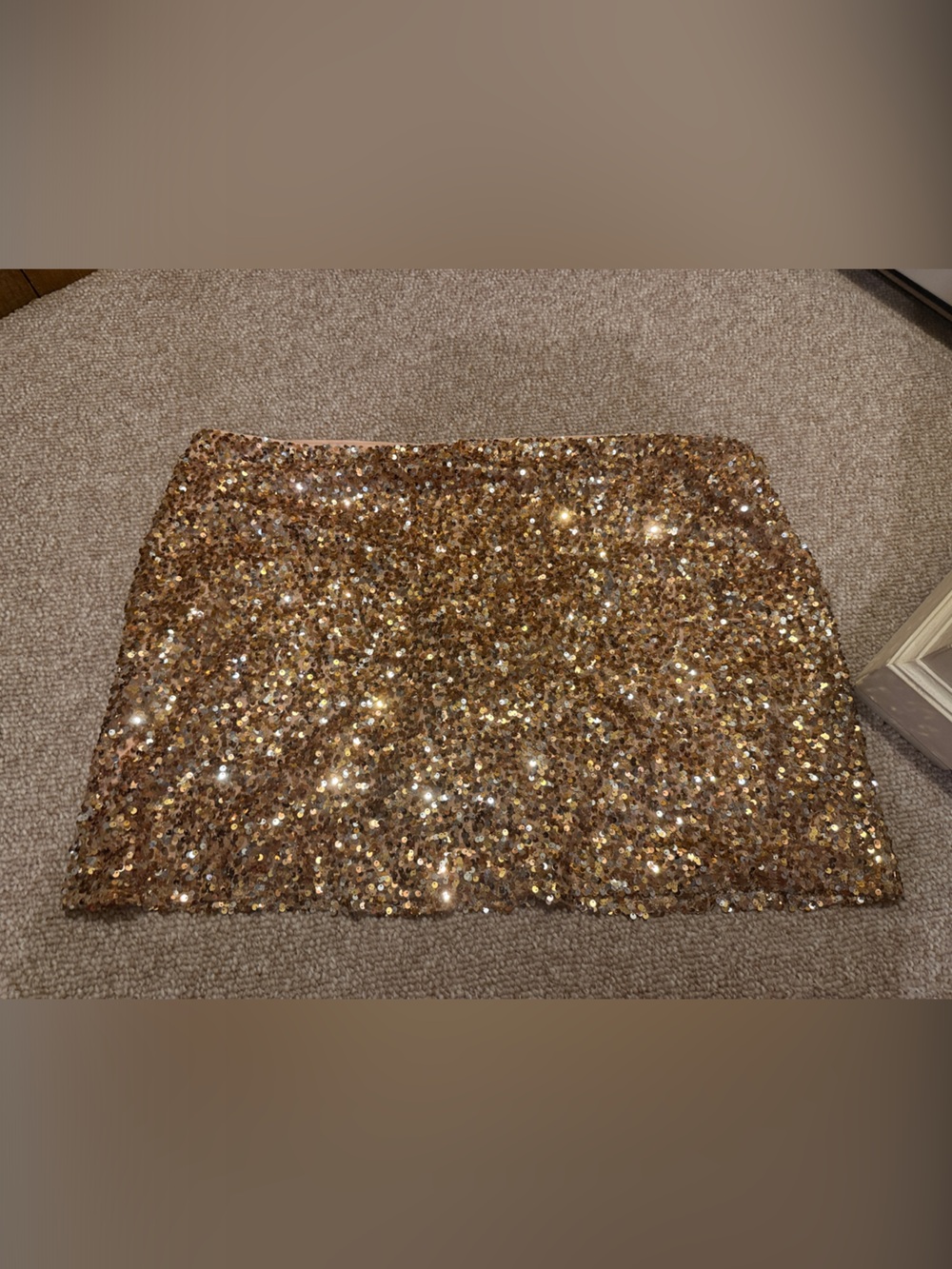 ASOS Curve Gold Sequin Mini Skirt - Shimmering Gold